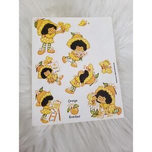 VINTAGE Strawberry Shortcake Orange Blossom Glossy Stickers Sheet Vintage